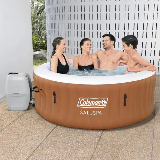 Jacuzzi com jatos de bolhas de massagem e iluminação LED ambiente para um relaxamento total!