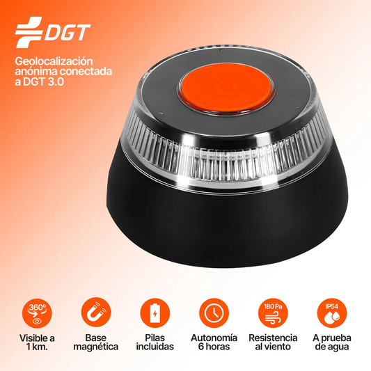 Luz de emergencia V16 geolocalizada | Homologada DGT - Obligatoria en 2026 | laBaliza